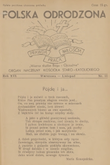 Polska Odrodzona : organ naczelny Kościoła Staro-Katolickiego. R.16, 1938, nr 11