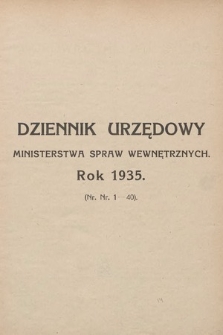 Dziennik Urzędowy Ministerstwa Spraw Wewnętrznych. 1935, skorowidz alfabetyczny