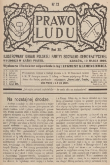 Prawo Ludu : ilustrowany organ Polskiej Partyi Socyalno-Demokratycznej. R.12, 1909, nr 12