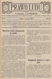Prawo Ludu : tygodnik ilustrowany : organ Polskiej Partyi Socyalno-Demokratycznej. R.12, 1909, nr 23