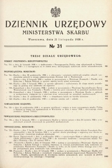 Dziennik Urzędowy Ministerstwa Skarbu. 1938, nr 31