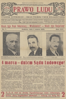 Prawo Ludu : tygodnik ilustrowany : Organ Polskiej Partji Socjalistycznej. R.25, 1928, nr  7