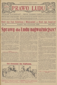 Prawo Ludu : tygodnik ilustrowany : Organ Polskiej Partji Socjalistycznej. R.25, 1928, nr  13