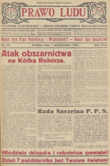 Prawo Ludu : tygodnik ilustrowany : Organ Polskiej Partji Socjalistycznej. R.25, 1928, nr  38