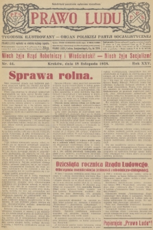 Prawo Ludu : tygodnik ilustrowany : Organ Polskiej Partji Socjalistycznej. R.25, 1928, nr  44