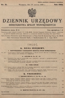 Dziennik Urzędowy Ministerstwa Spraw Wewnętrznych. 1935, nr 21