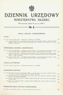 Dziennik Urzędowy Ministerstwa Skarbu. 1939, nr 6