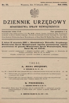 Dziennik Urzędowy Ministerstwa Spraw Wewnętrznych. 1935, nr 35