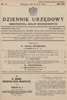 Dziennik Urzędowy Ministerstwa Spraw Wewnętrznych. 1936, nr 4