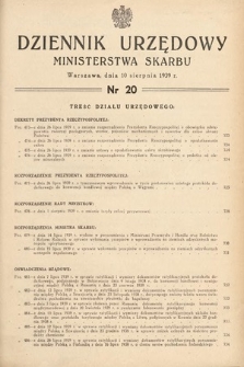 Dziennik Urzędowy Ministerstwa Skarbu. 1939, nr 20