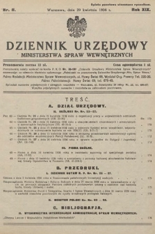 Dziennik Urzędowy Ministerstwa Spraw Wewnętrznych. 1936, nr 11