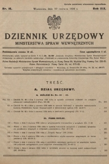 Dziennik Urzędowy Ministerstwa Spraw Wewnętrznych. 1936, nr 16