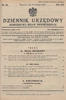 Dziennik Urzędowy Ministerstwa Spraw Wewnętrznych. 1936, nr 32