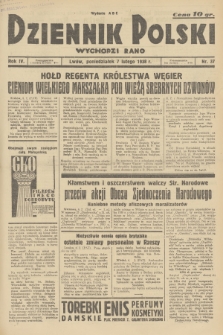 Dziennik Polski : wychodzi rano. R.4, 1938, nr 37