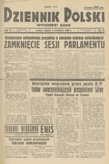 Dziennik Polski : wychodzi rano. R.4, 1938, nr 91