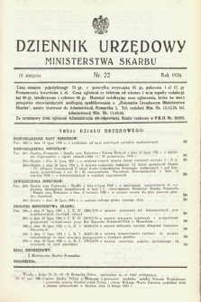 Dziennik Urzędowy Ministerstwa Skarbu. 1934, nr 22