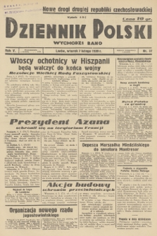 Dziennik Polski : wychodzi rano. R.5, 1939, nr 37