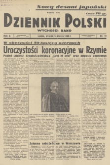 Dziennik Polski : wychodzi rano. R.5, 1939, nr 72