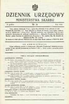 Dziennik Urzędowy Ministerstwa Skarbu. 1934, nr 36