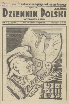 Dziennik Polski : wychodzi rano. R.5, 1939, nr 214