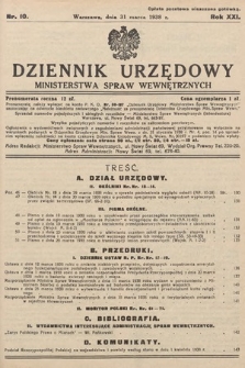 Dziennik Urzędowy Ministerstwa Spraw Wewnętrznych. 1938, nr 10
