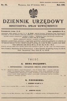 Dziennik Urzędowy Ministerstwa Spraw Wewnętrznych. 1938, nr 13