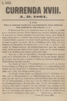 Currenda. 1861, kurenda 18