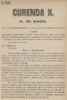 Currenda. 1868, kurenda 10