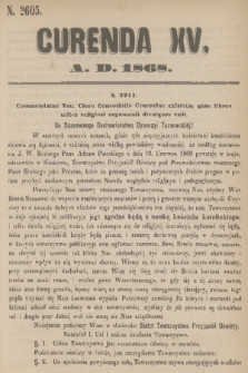Currenda. 1868, kurenda 15