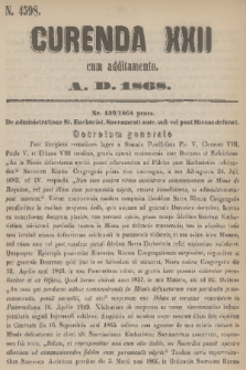 Currenda. 1868, kurenda 22