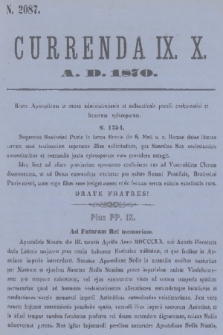 Currenda. 1870, kurenda 9, 10