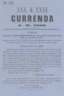 Currenda. 1880, kurenda 30, 31