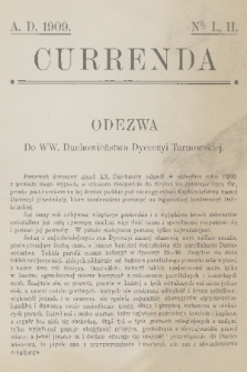 Currenda. 1909, kurenda 1, 2