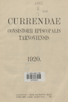 Currenda. 1920, Index