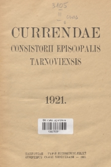 Currenda. 1921, Index