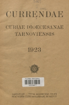 Currenda. 1923, Index