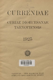Currenda. 1925, Index