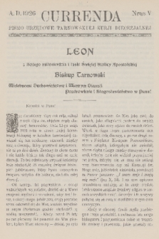 Currenda : pismo urzędowe tarnowskiej kurji diecezjalnej. 1926, kurenda 5