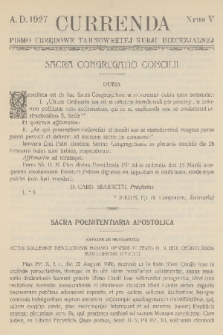 Currenda : pismo urzędowe tarnowskiej kurji diecezjalnej. 1927, kurenda 5