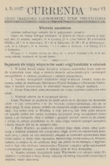 Currenda : pismo urzędowe tarnowskiej kurji diecezjalnej. 1927, kurenda 6
