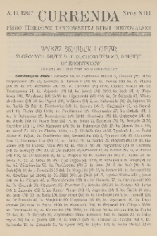 Currenda : pismo urzędowe tarnowskiej kurji diecezjalnej. 1927, kurenda 13