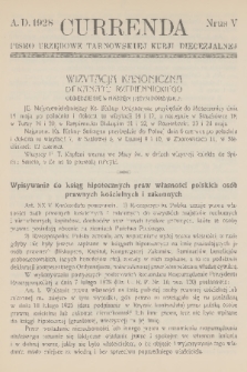 Currenda : pismo urzędowe tarnowskiej kurji diecezjalnej. 1928, kurenda 5
