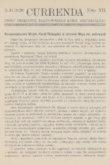 Currenda : pismo urzędowe tarnowskiej kurji diecezjalnej. 1928, kurenda 12