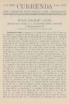 Currenda : pismo urzędowe tarnowskiej kurji diecezjalnej. 1928, kurenda 13