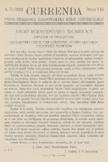 Currenda : pismo urzędowe tarnowskiej kurji diecezjalnej. 1929, kurenda 7