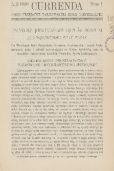 Currenda : pismo urzędowe tarnowskiej kurji diecezjalnej. 1930, kurenda 1