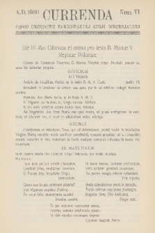 Currenda : pismo urzędowe tarnowskiej kurji diecezjalnej. 1930, kurenda 6
