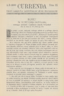 Currenda : pismo urzędowe tarnowskiej kurji diecezjalnej. 1930, kurenda 9