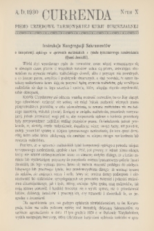 Currenda : pismo urzędowe tarnowskiej kurji diecezjalnej. 1930, kurenda 10