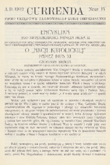 Currenda : pismo urzędowe tarnowskiej kurji diecezjalnej. 1932, kurenda 4
